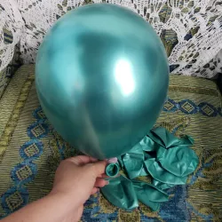 Globo cromado verde esmeralda 12"