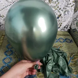 Globo cromado verde olivo 12"