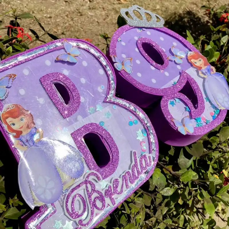 Letra o número 3D con nombre