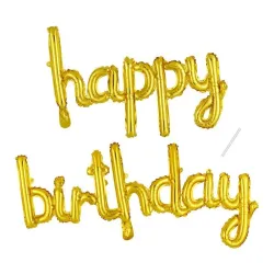 Happy birthday inflable dorado