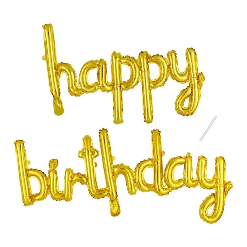 Happy birthday inflable dorado