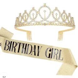 Juego de tiara con banda dorado