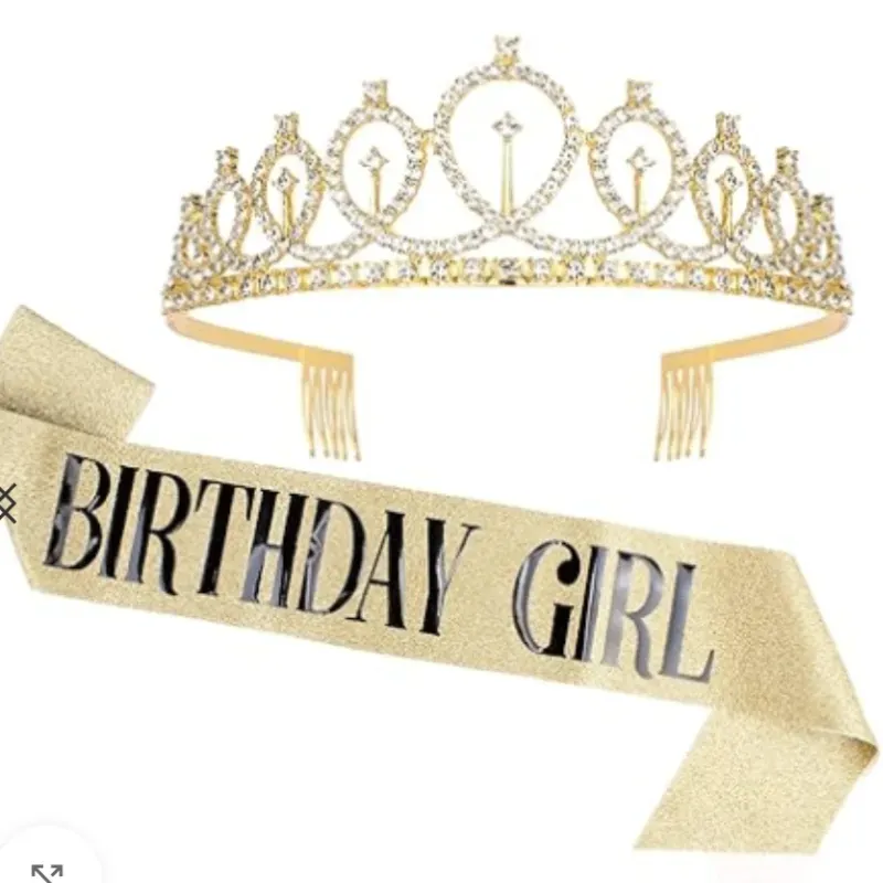 Juego de tiara con banda dorado