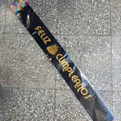 Banda feliz cumpleaños negra escarchada 