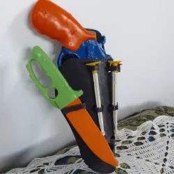 Juego vaquero (funda con revolver, 3 balas y cuchillo)