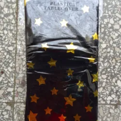 Mantel negro con estrellas doradas cromado