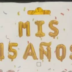 Mis 15 años inflable dorado 