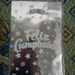 Bolsa regalo FC cromada plateada 