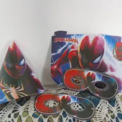 Set 10 gorros y 10 gafitas Spiderman 
