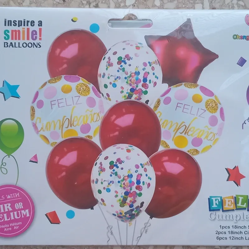 Set de globos 9pzas rojo