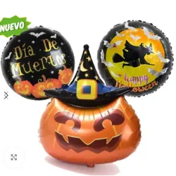 Set de 3 globos Halloween (calabaza)