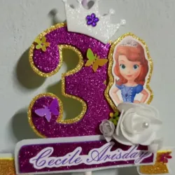 Vela de número con nombre en foami (8cm)