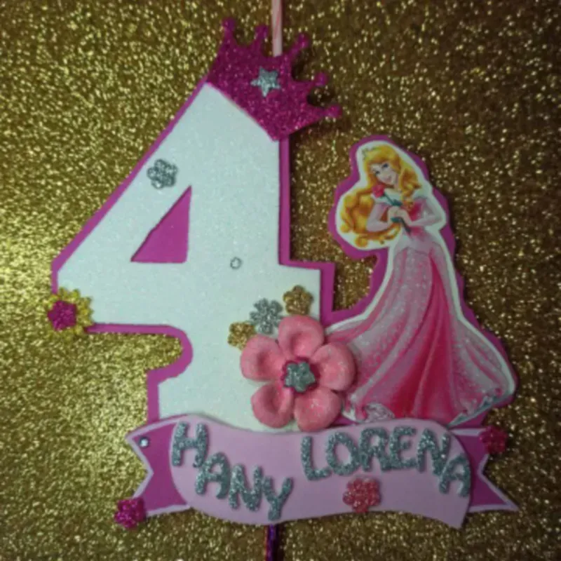 Vela de número con nombre en foami (8cm)