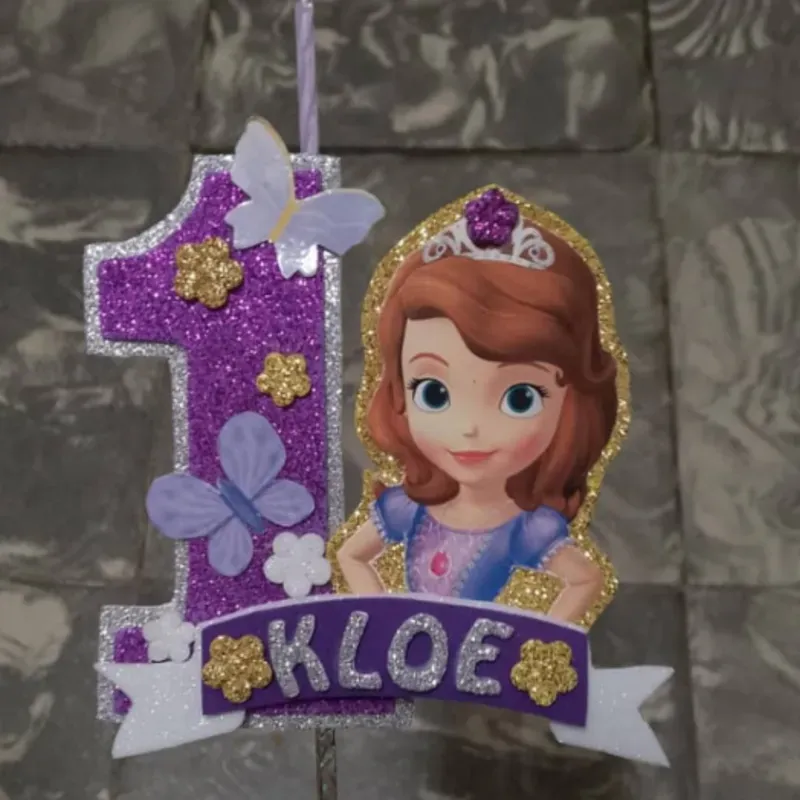 Vela de número con nombre en foami (8cm)