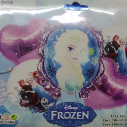 Set de globos Frozen corazón malva 