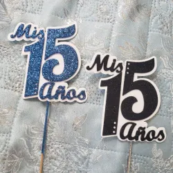 Topper 15 años azul/negro foami