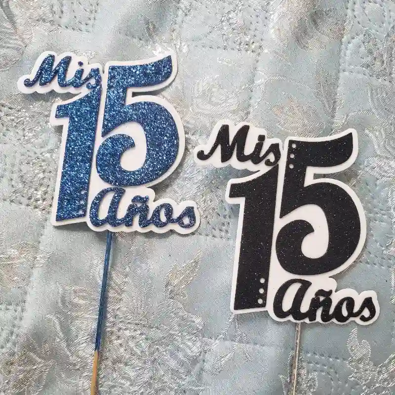 Topper 15 años azul/negro foami