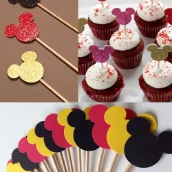 Toppers para cupcakes cabecita de Mickey (10 piezas)