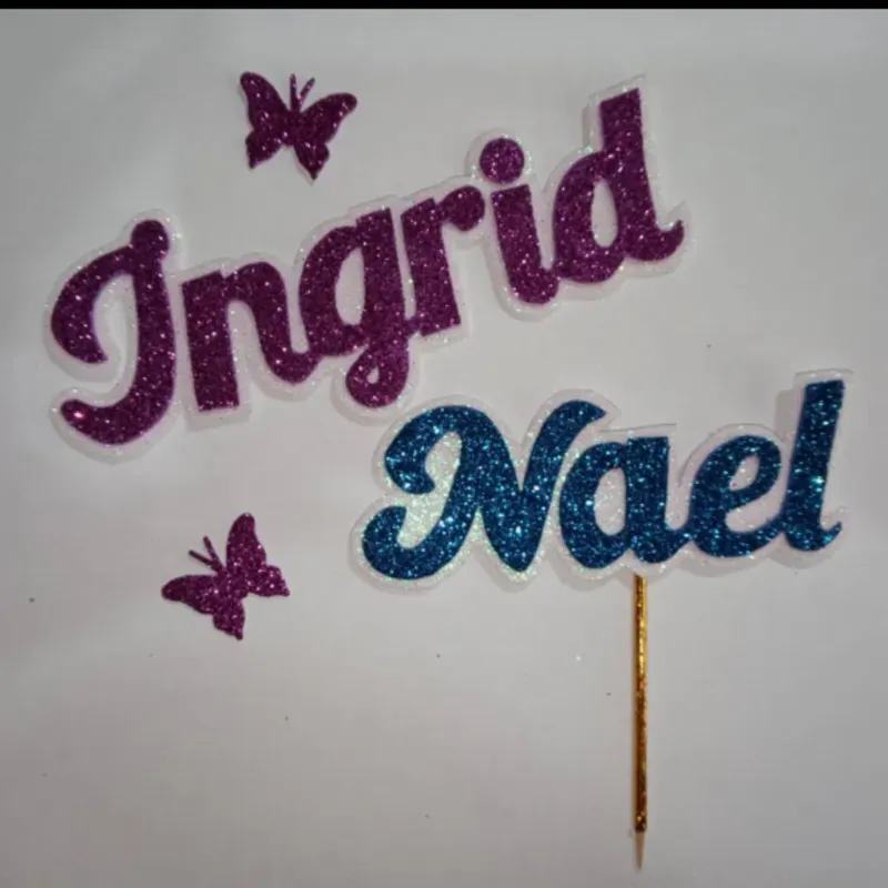 Topper de Nombre en foami (cada letra 3cm)