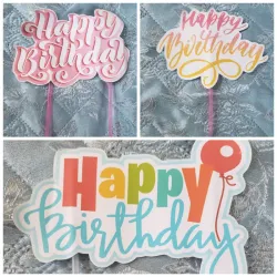 Topper Happy Birthday cartulina 