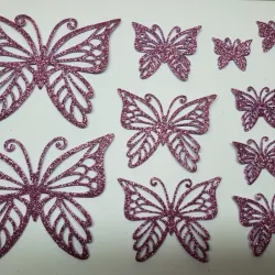 Topper Mariposas malva 8 piezas