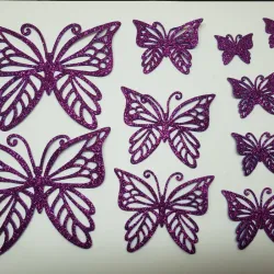 Topper Mariposas Violeta 8 piezas