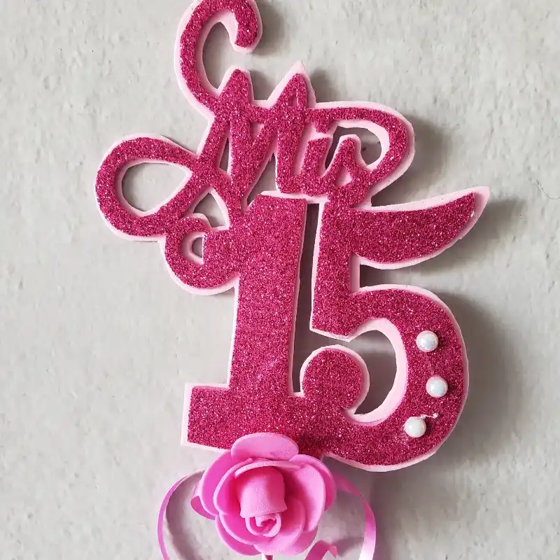 Topper Mis 15 rosado