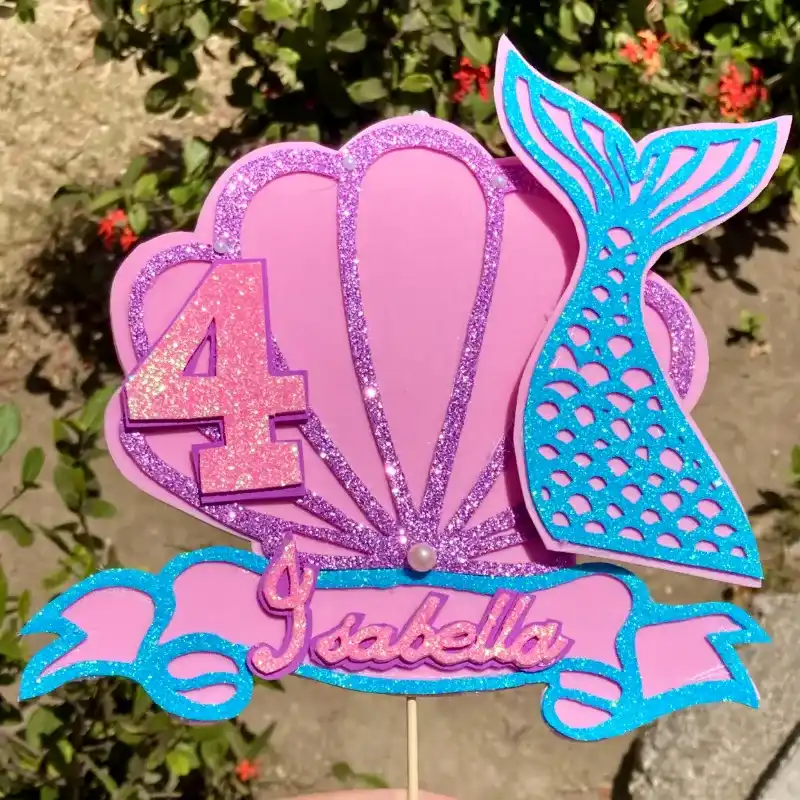 Topper grande personalizado nombre y edad en foami