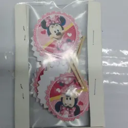 Toppers para cupcakes Minnie(10 piezas)