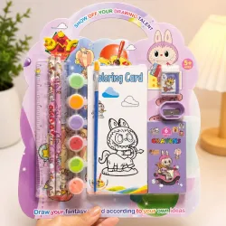 Set de acuarela con crayolas