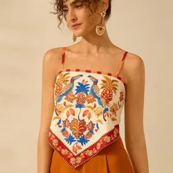 Blusa estilo pañuelo naranja 