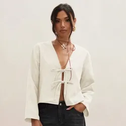 Blusa mangas largas blanca 