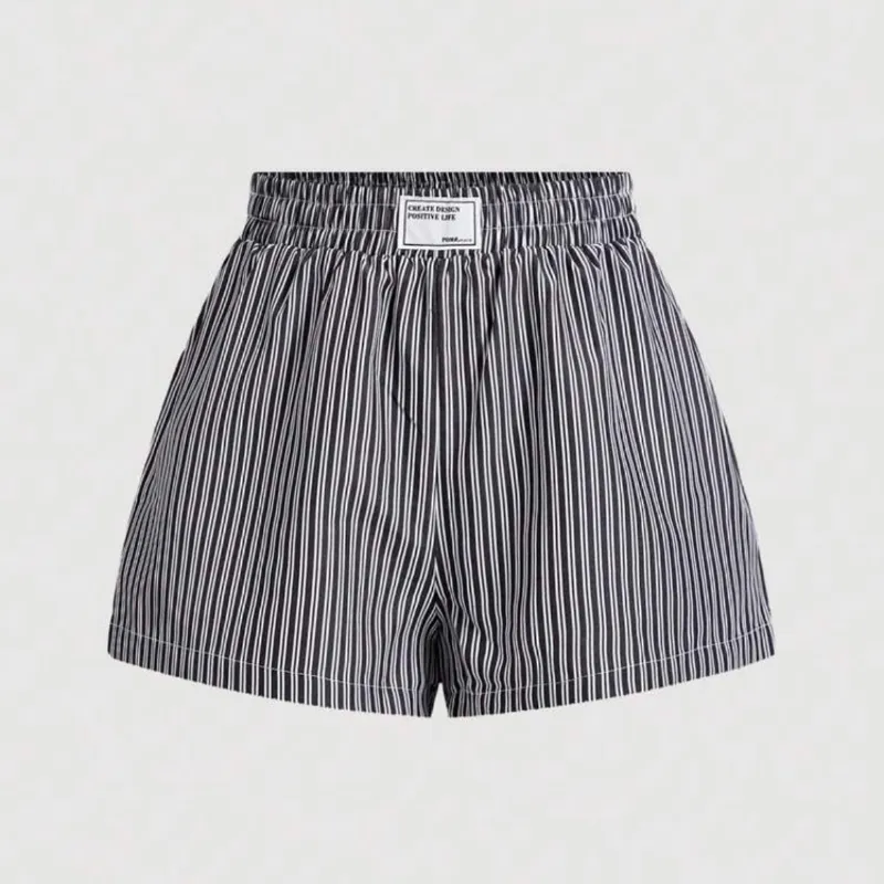 Short de rayas negro 