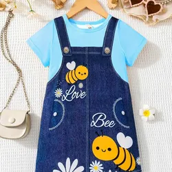 Vestido de niña azul c/ abejitas 