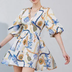 Vestido mangas bombachas 