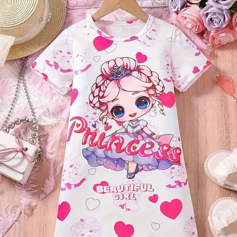 Vestido rosa con princesa 