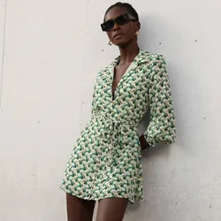 Vestido verde mangas largas 