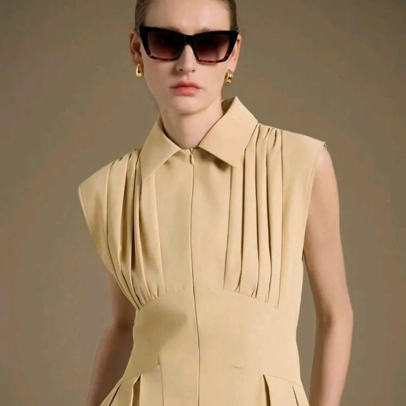 Atelier Pleated Shirt-Dress