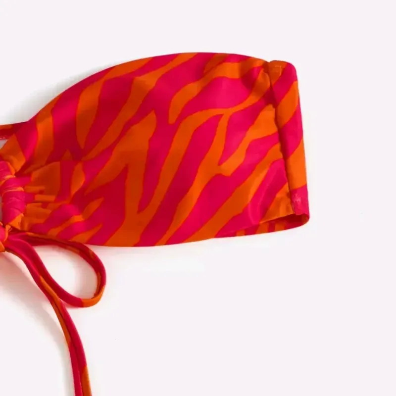 Bikini con rayas de cebra/Rojo