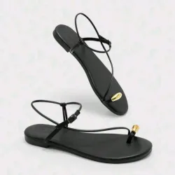 BIZCHIC Sandalias planas/ Negro