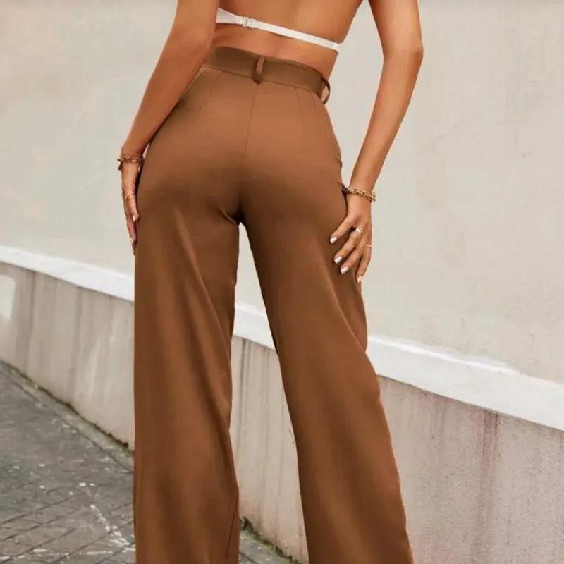 BIZwear Pantalón recto/ Marrón