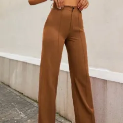 BIZwear Pantalón recto/ Marrón