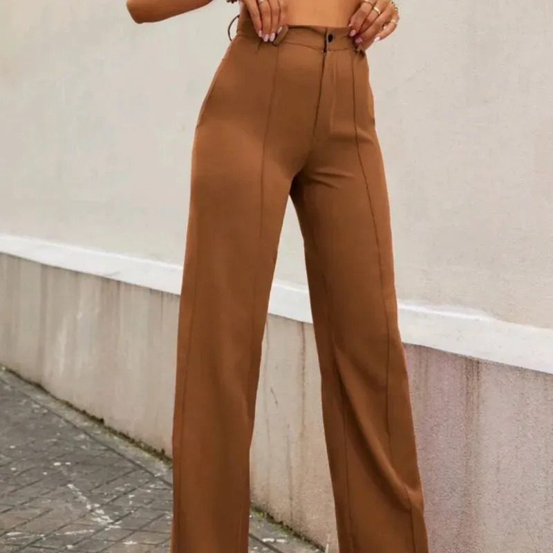 BIZwear Pantalón recto/ Marrón