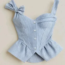 Blusa con volantes y lazo