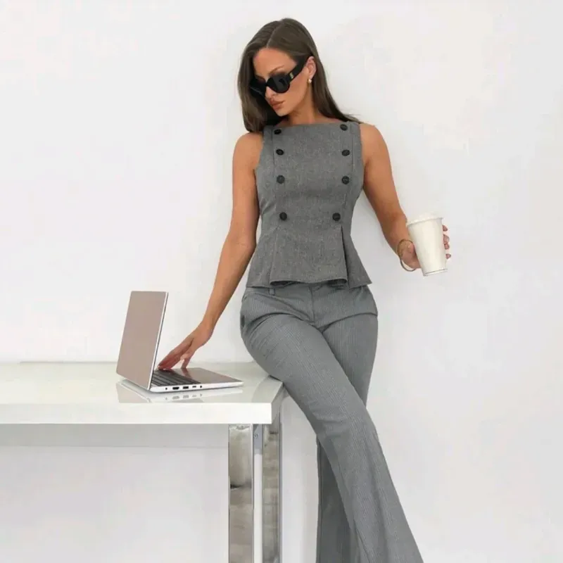 Blusa elegante/ Gris