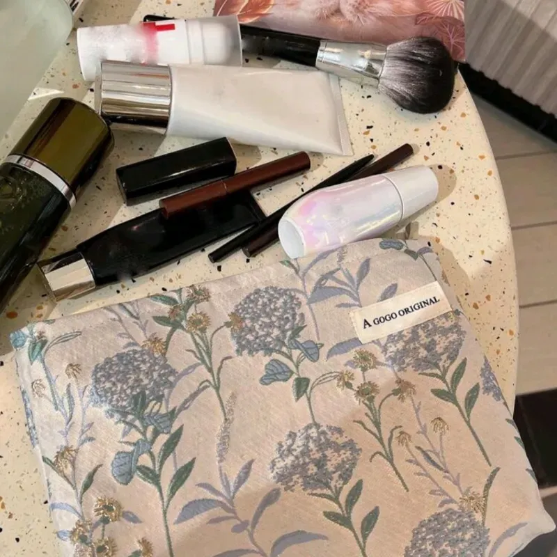 Bolsa de cosméticos floral de estilo Y2K