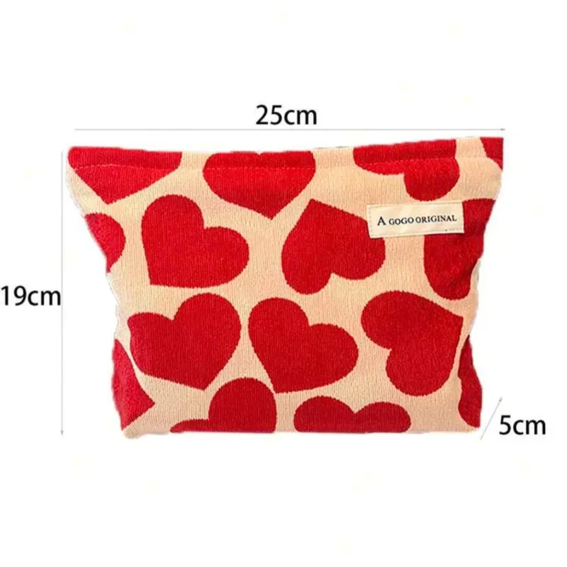Bolsa de maquillaje/ forma de corazón rojo