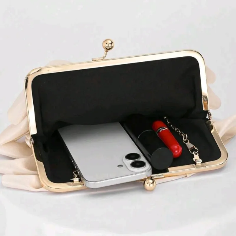 Bolso Clutch Volantes Beige