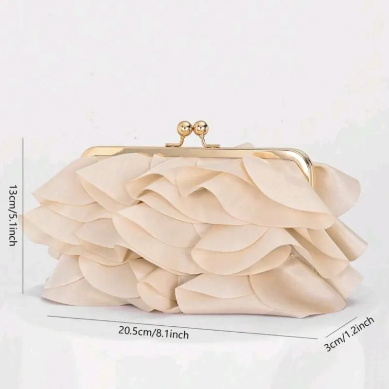 Bolso Clutch Volantes Beige