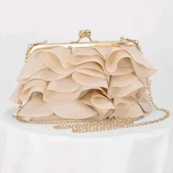 Bolso Clutch Volantes Beige
